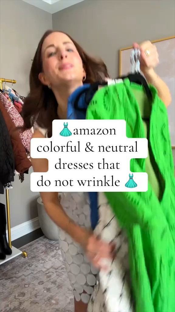 Spring dresses that do not wrinkle! I am 5'4.5 and wearing a small in each. Shoes fit TTS. Spring outfit, resort wear, vacation outfit 

 #LTKWatchNow #LTKFindsUnder50 #LTKFindsUnder100