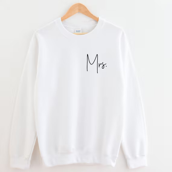 Mrs Sweatshirt, Bridal Shower Gift, Wedding Gift, Wedding Sweatshirt, Newlywed Gift Engagement An... | Etsy (US)