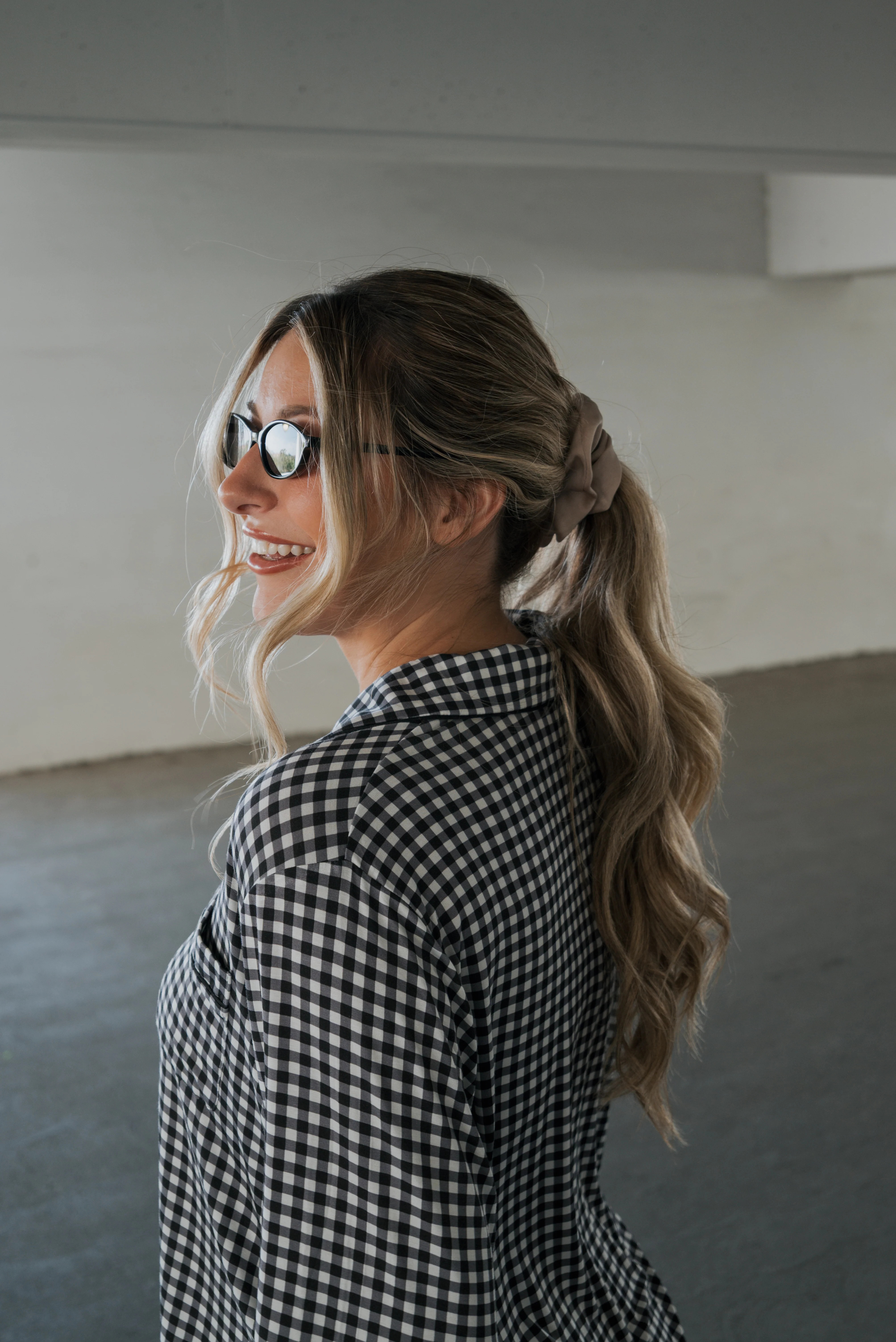 Women's Bamboo Button Up Lounge Set | Black Gingham | Forever French