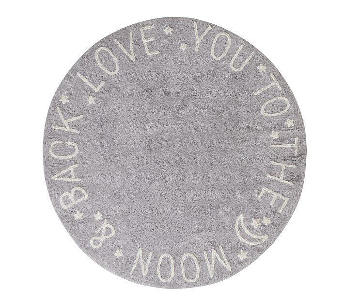 Sweet Moon Sentiment Washable Rug | Pottery Barn Kids