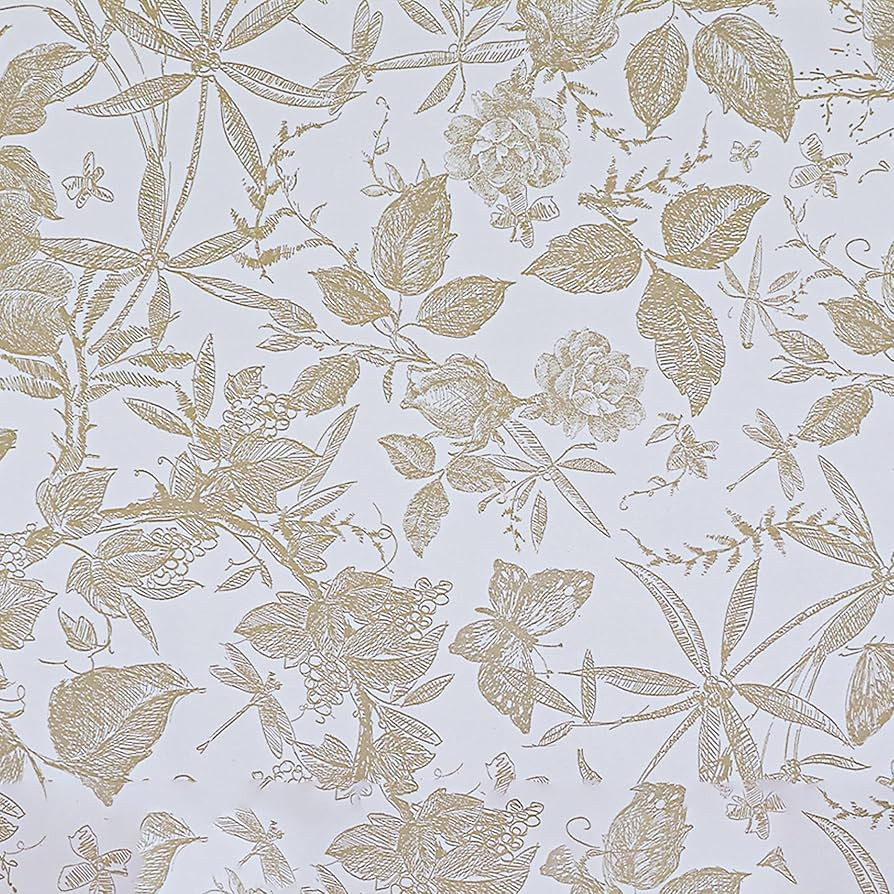 Champagne & White Rose Wallpaper - Peel & Stick Self-Adhesive (15.7" x 394"), Vintage Floral Viny... | Amazon (US)