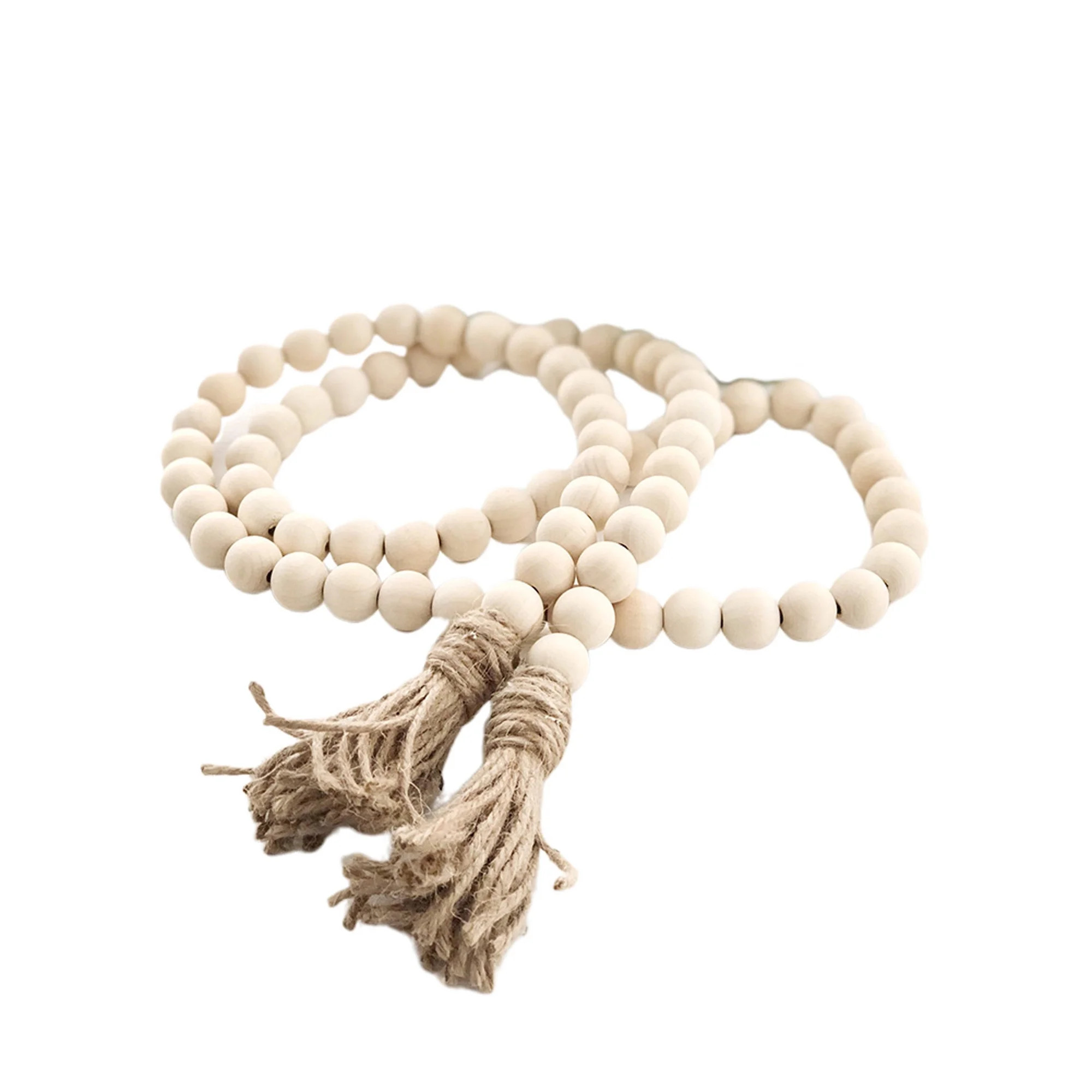 Sunisery Wood Bead Garland with Tassels Farmhouse Beads Rustic Style Home Decor | Walmart (US)