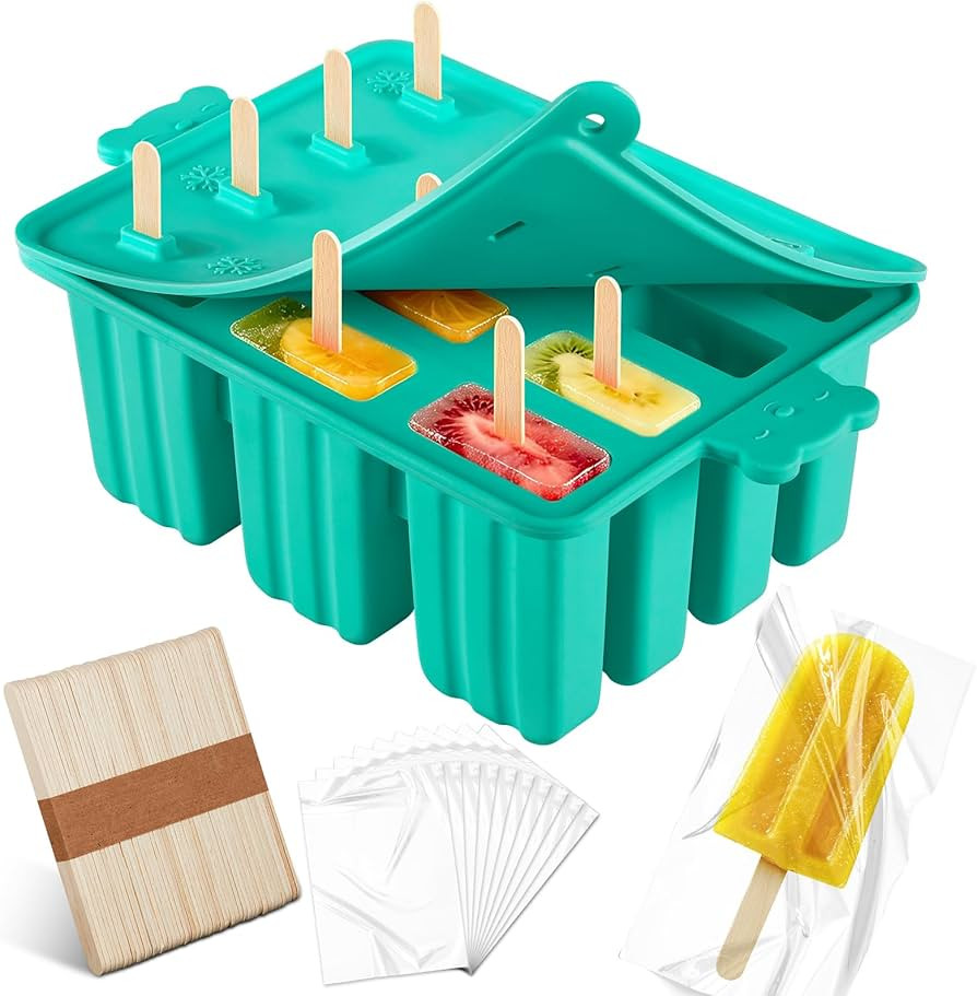 Popsicles Molds Silicone, Bpa-free ice Pop Mold Food Grade Popsicle Maker With 50 Popsicle Sticks... | Amazon (US)