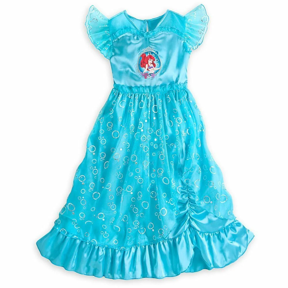 Disney Store Princess The Little Mermaid Ariel Short Sleeve Nightgown Pajama Girl Size 5/6 | Walmart (US)