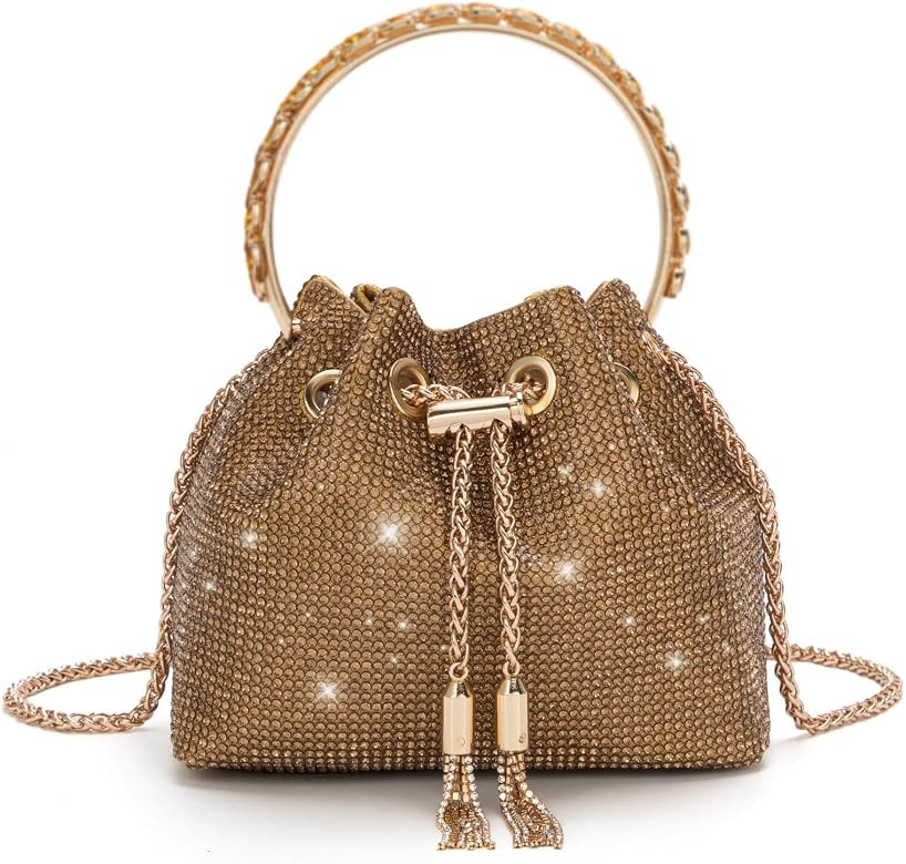 Sweetovo Bling Crystal Rhinestone Purse for Women Sparkly Clutch Handbag Crossbody Bag for Evenin... | Amazon (US)