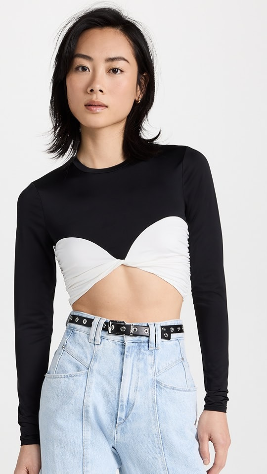 Cori Bra Detail Knit Crop Top | Shopbop