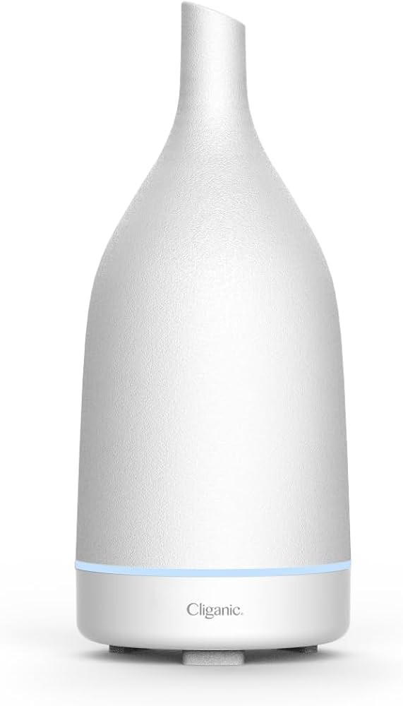 Cliganic Ceramic Aromatherapy Diffuser for Essential Oils (White) - 7 Color Lights, Cool Mist, Au... | Amazon (US)