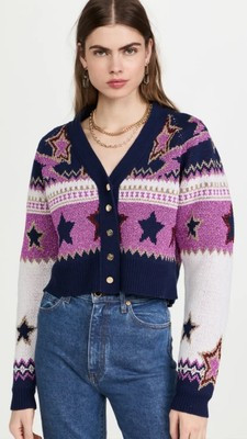 PACO RABANNE Stardust metallic cardigan knit multicolor sweater button down XS  | eBay | eBay US