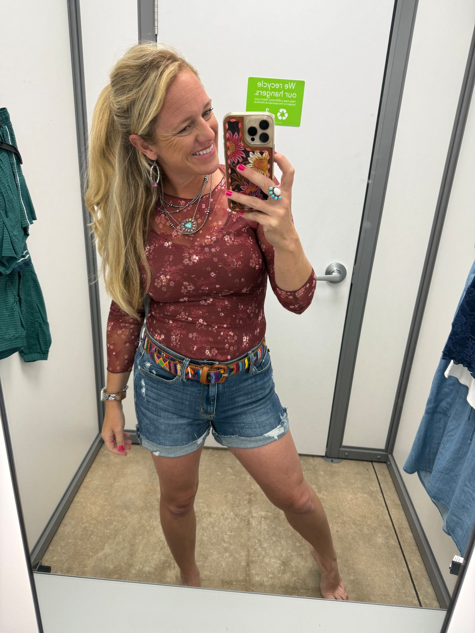 Love these floral lace shirts. They are even great for layering under a graphic tee! 

Cowgirl style, cowgirl finds, western wear, western finds, rodeo style, country music concert, western ootd, 

#LTKStyleTip #LTKSeasonal #LTKFindsUnder50