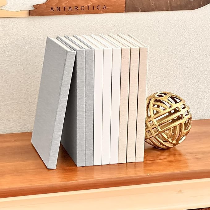 Decorative Book Set | Set of 3 Real Linen Covered Book Set | Extra Large Fashion Designer Books |... | Amazon (US)