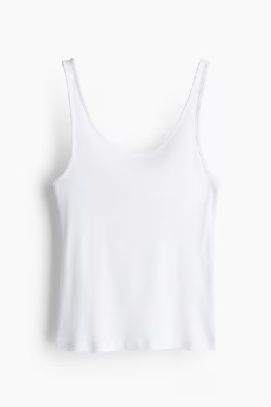 H & M - Ribbed Tank Top - White | H&M (US + CA)