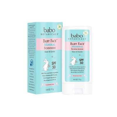 Babo Botanicals Baby Face Mineral Sunscreen Stick - SPF 50 - 0.6oz | Target