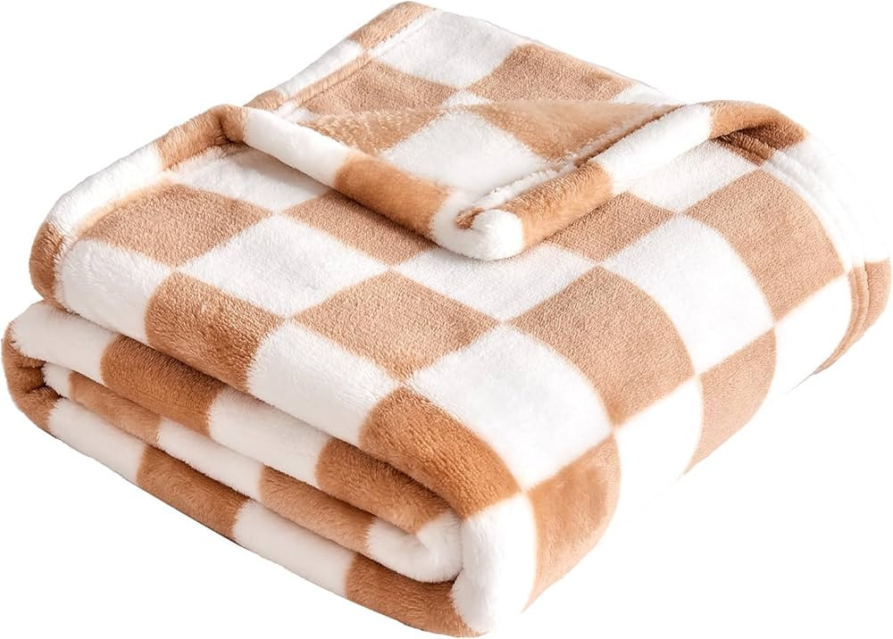 Amazon.com: Yurhap Checkered Baby Blanket Fleece Baby Blankets Neutral for Boys Girls, Super Soft... | Amazon (US)