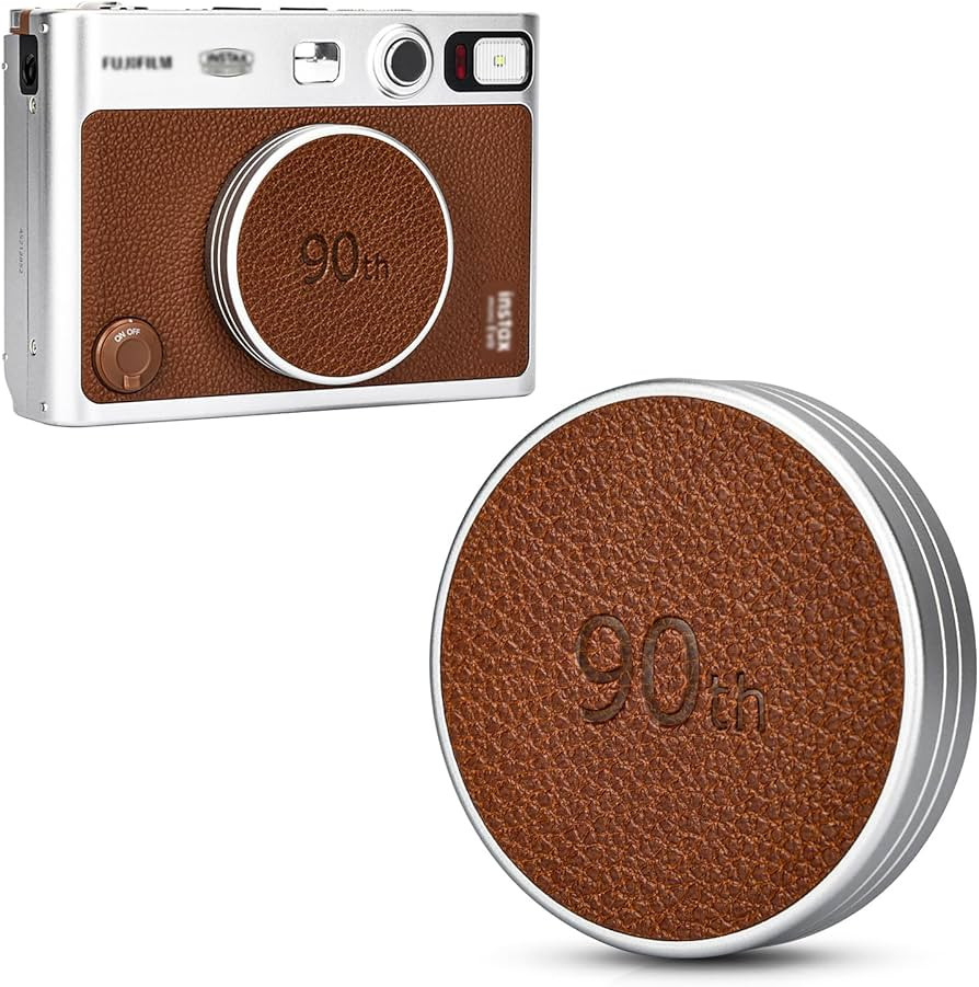 Retro Leather Lens Cap for Fujifilm Instax Mini EVO, Brown Aluminum Anti-Dust Anti-Scratches Ligh... | Amazon (US)