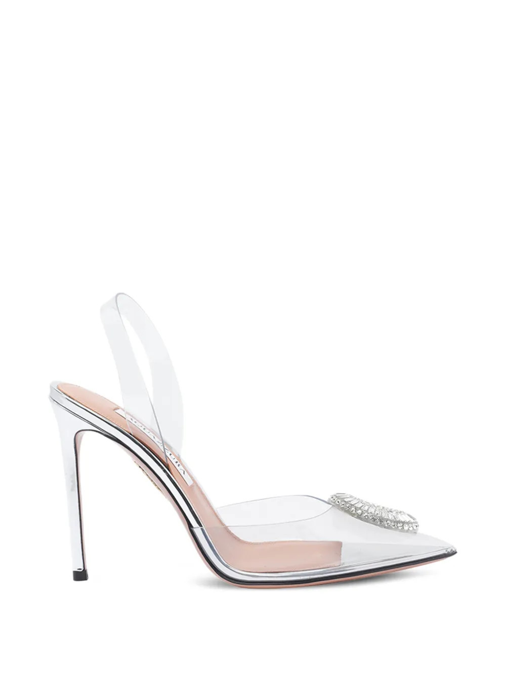Aquazzura 120mm crystal-embellished slingback pumps - White | Farfetch Global