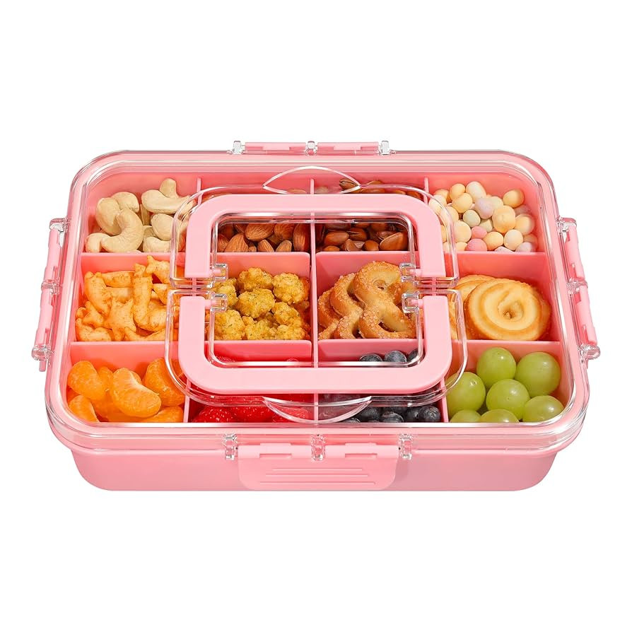 Snack Box Container for Kids - Adjustable 12-Compartment Snack Containers, Reusable Bento Box, Di... | Amazon (US)
