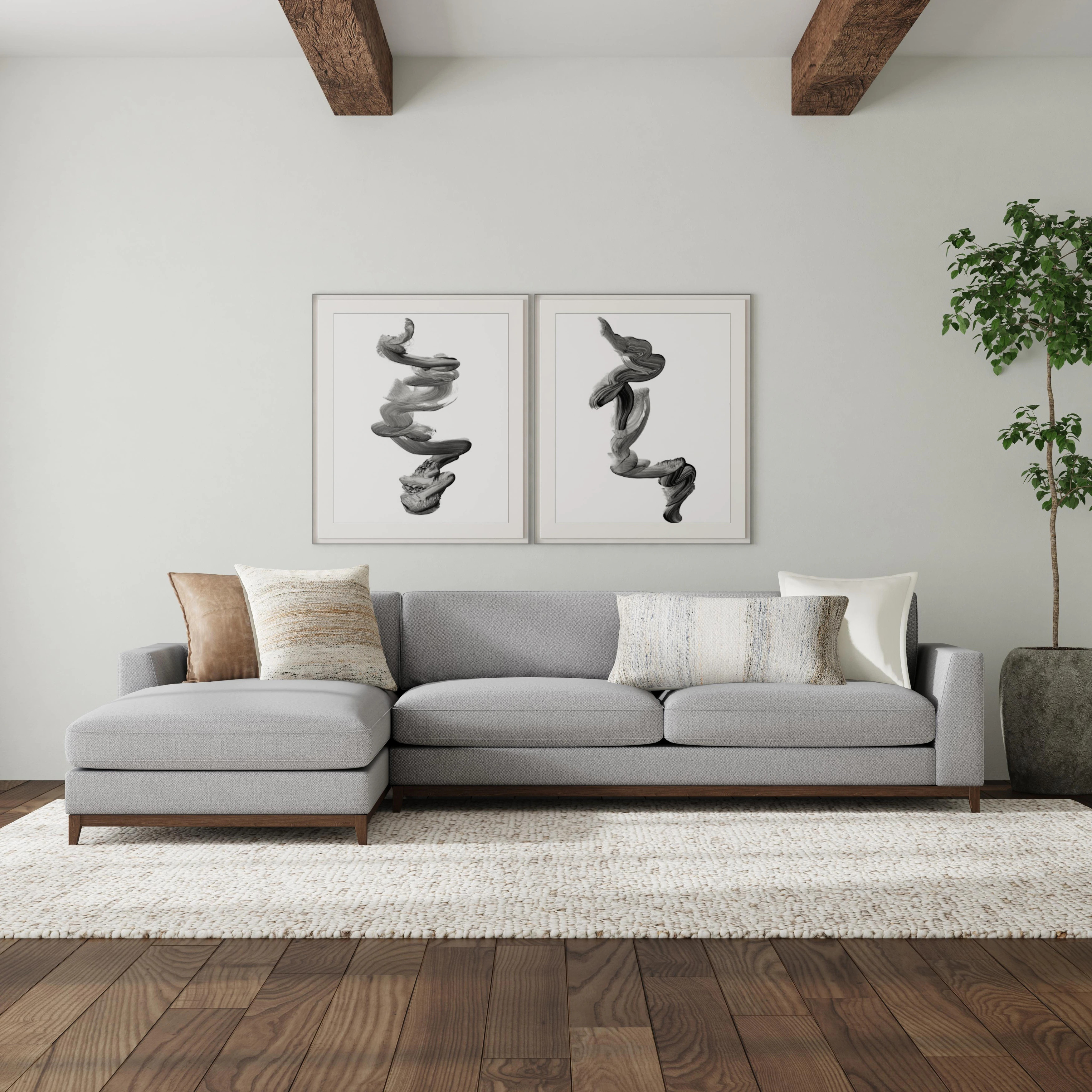 Classic Home Everett Gray Left Chaise Sofa | Bed Bath & Beyond