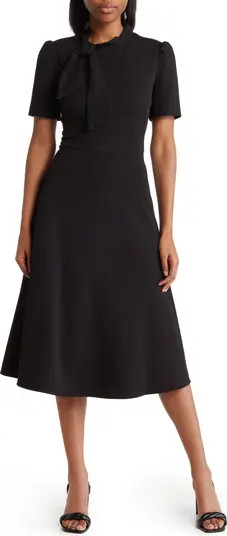 Short Sleeve Necktie Midi Dress | Nordstrom Rack