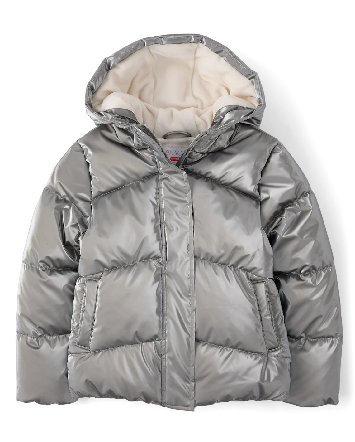 Girls High Shine Midweight Microfleece Lined Puffer Jacket - metallic | The Children's Place