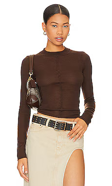 NBD Tayla Crew Neck Pullover in Cocoa from Revolve.com | Revolve Clothing (Global)