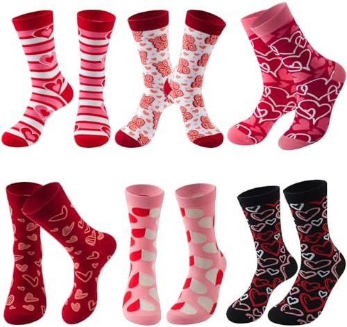TENYSAF Fun Valentine Socks for Women - Funny Xmas Gifts for Female Novelty Cozy Crew Cotton Sock... | Amazon (US)