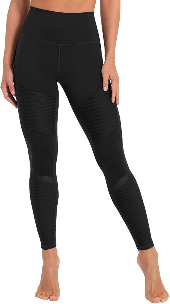 Women's High Waist Moto Leggings Workout Mesh Legging Stretch 7/8 Skinny Yoga Pants with Inner Po... | Amazon (US)
