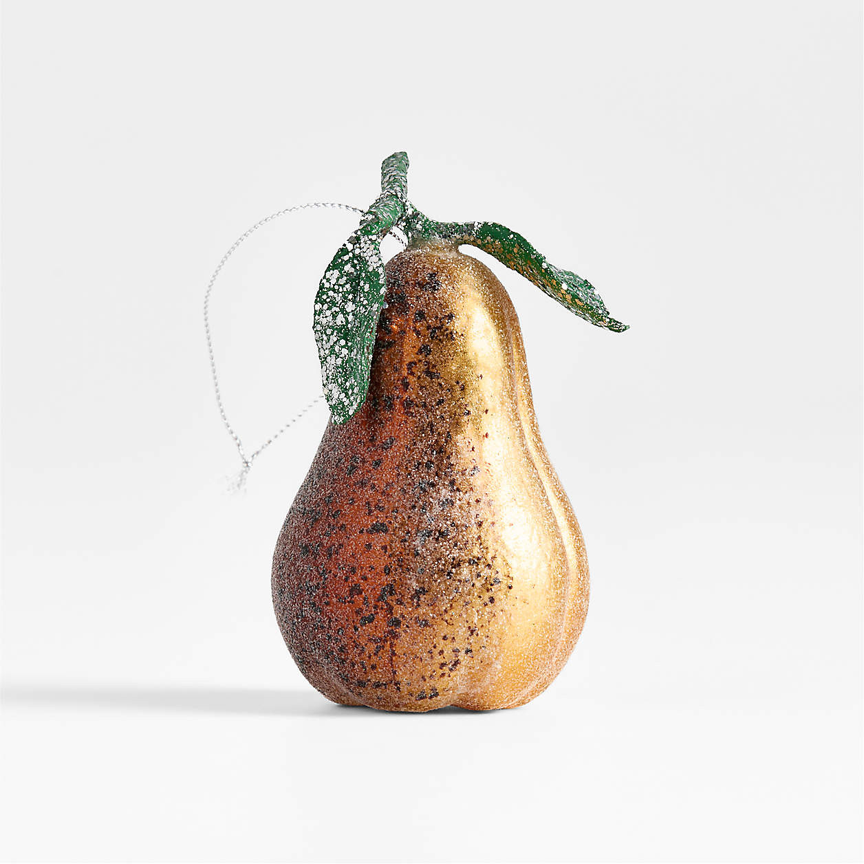 Sugared Pear Glass Christmas Tree Ornament + Reviews | Crate & Barrel | Crate & Barrel