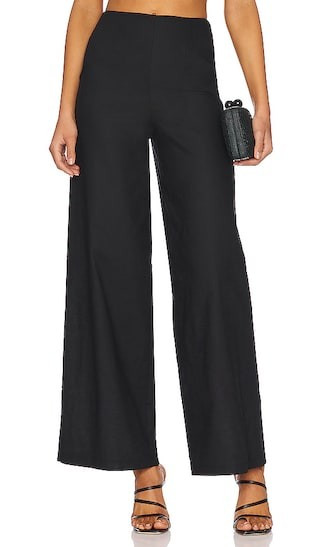 SNDYS Nina Linen Pant in Black. - size XS | Revolve Clothing (Global)