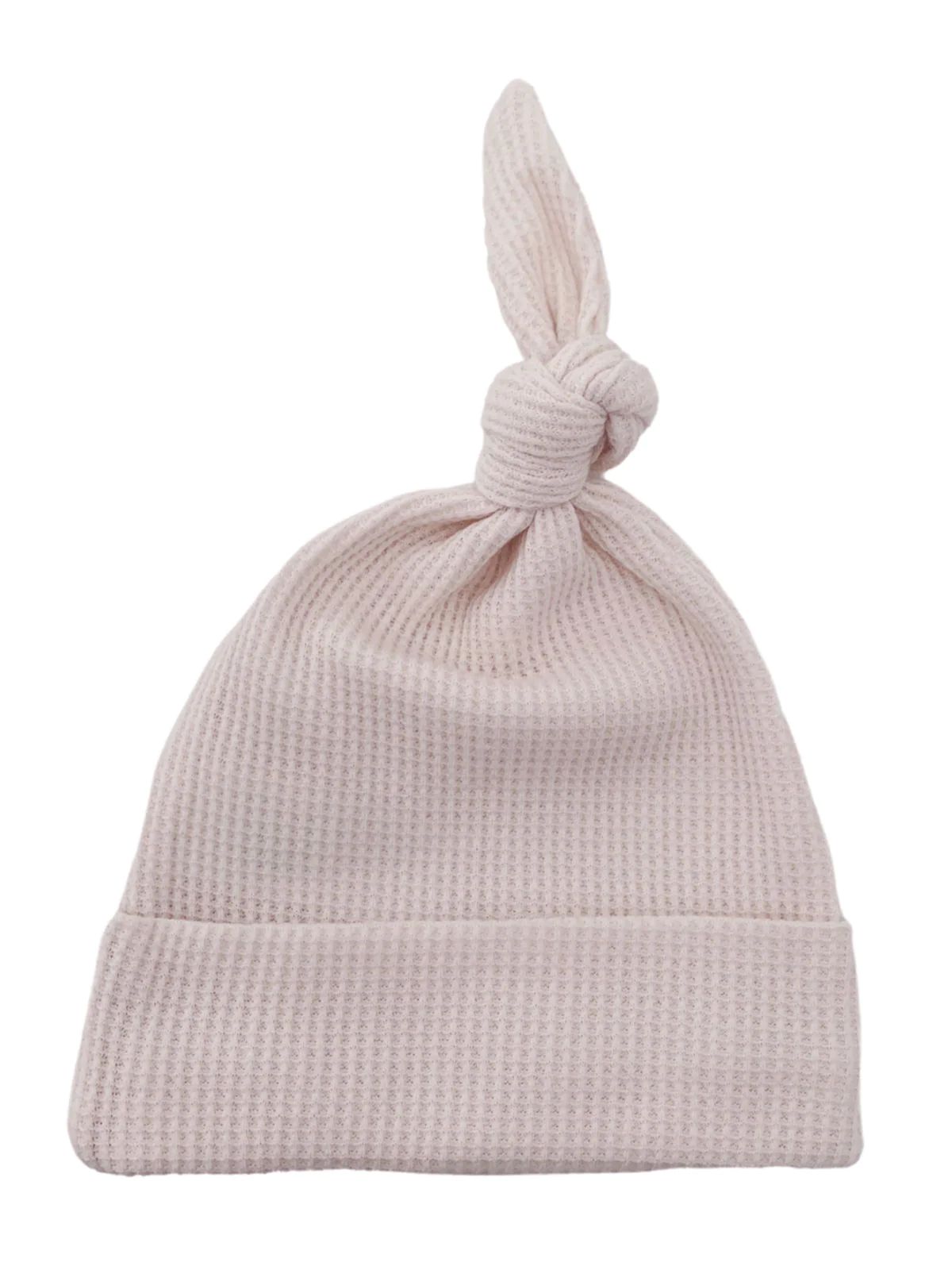 Organic Waffle Knot Beanie, Snow | SpearmintLOVE