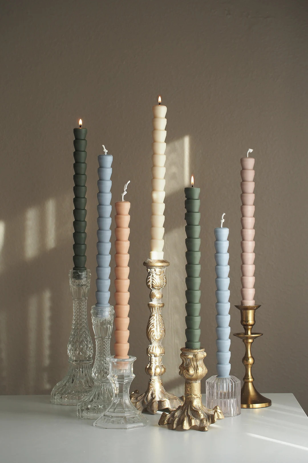 Bamboo Taper Candle, Stacked Colorful Candles, Soy Beeswax, Wedding Candle, Home decor, Handmade ... | Etsy (US)