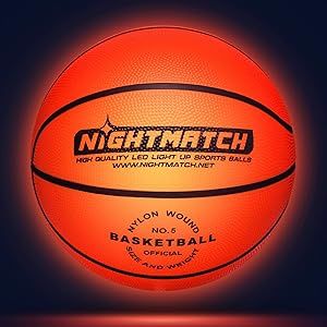 NIGHTMATCH Waterproof Size 7 & Size 5 LED Light Up Basketball - Glow in The Dark Basketball with ... | Amazon (US)