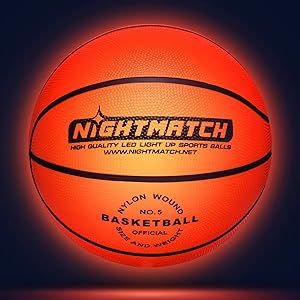 NIGHTMATCH Waterproof Size 7 & Size 5 LED Light Up Basketball - Glow in The Dark Basketball with ... | Amazon (US)