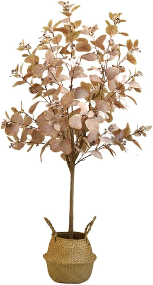 Artificial Eucalyptus Tree, 150cm/4.9ft Faux Plants for Living Room Home Decor, Come with Woven S... | Amazon (US)