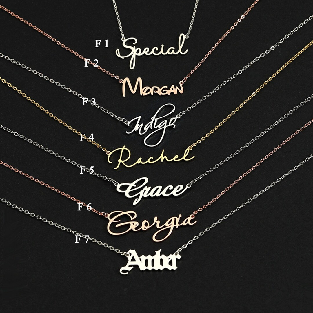 Custom Name Necklace, Cursive Name Necklace, Silver Name Necklace, Necklace for Women, Personalis... | Etsy (US)