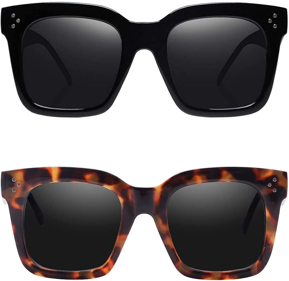 TAOTAOQI Vintage Women Oversized Sunglasses Designer Luxury Square Sun Glasses UV400 Protection F... | Amazon (US)