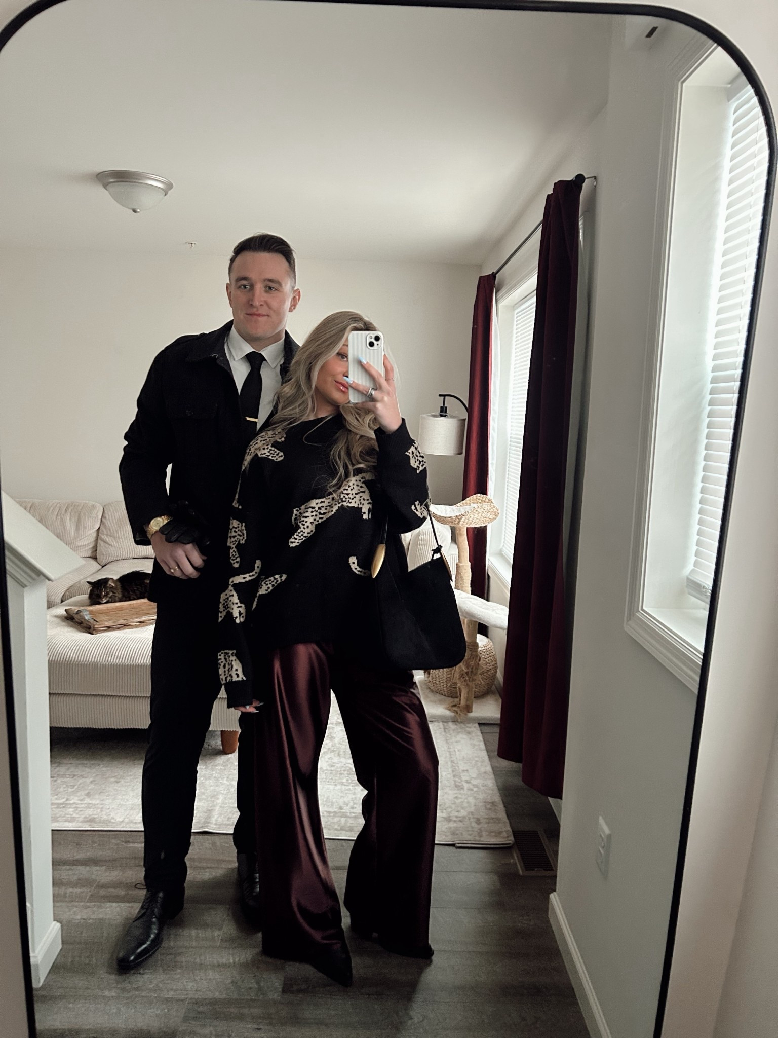 date night outfit, dinner outfit, satin pants, graphic sweater 

#LTKootd #LTKValentine