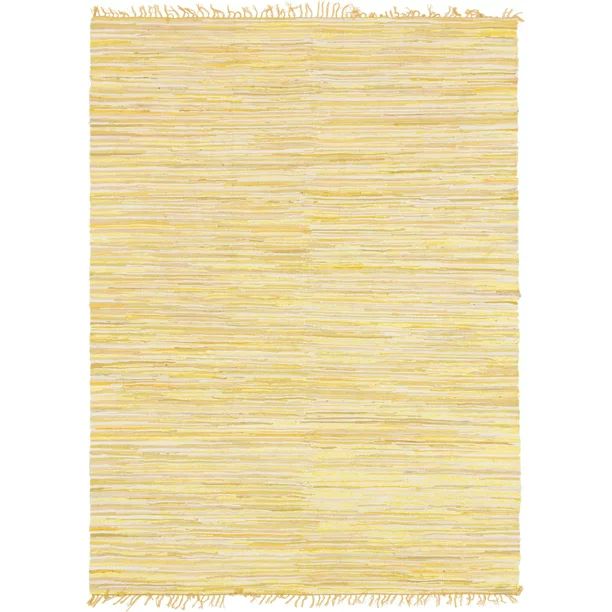 Unique Loom Striped Chindi Cotton Natural Fiber Area Rug or Runner | Walmart (US)