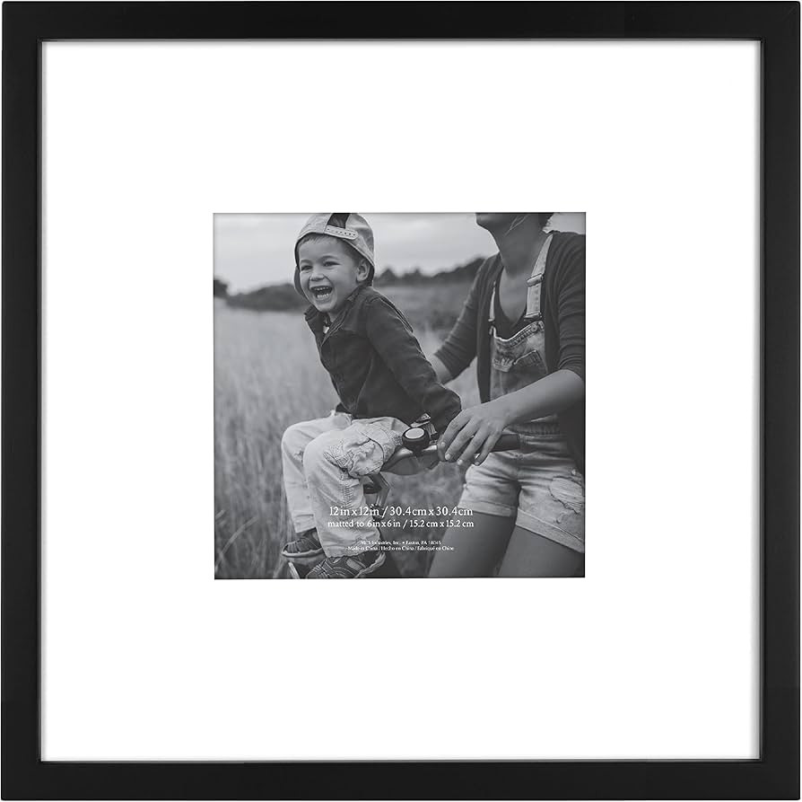 MCS East Village 12x12 Matted Square Picture Frame with 6x6 Photo Display, Black Wall Hanging Fra... | Amazon (US)