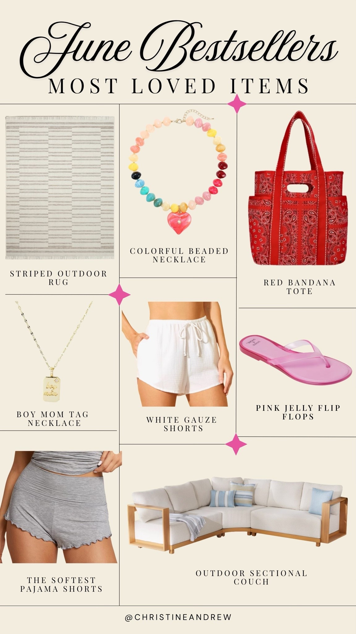 June bestsellers ✨

Wayfair rug, colorful necklace, Amazon fashion, ruffle pajamas, soft pajamas, pajama shorts, bandana tote bag, swimsuit coverup, mom gift, outdoor couch, outdoor sectional couch, Walmart home, outdoor rug

#LTKHome #LTKOver40 #LTKSeasonal