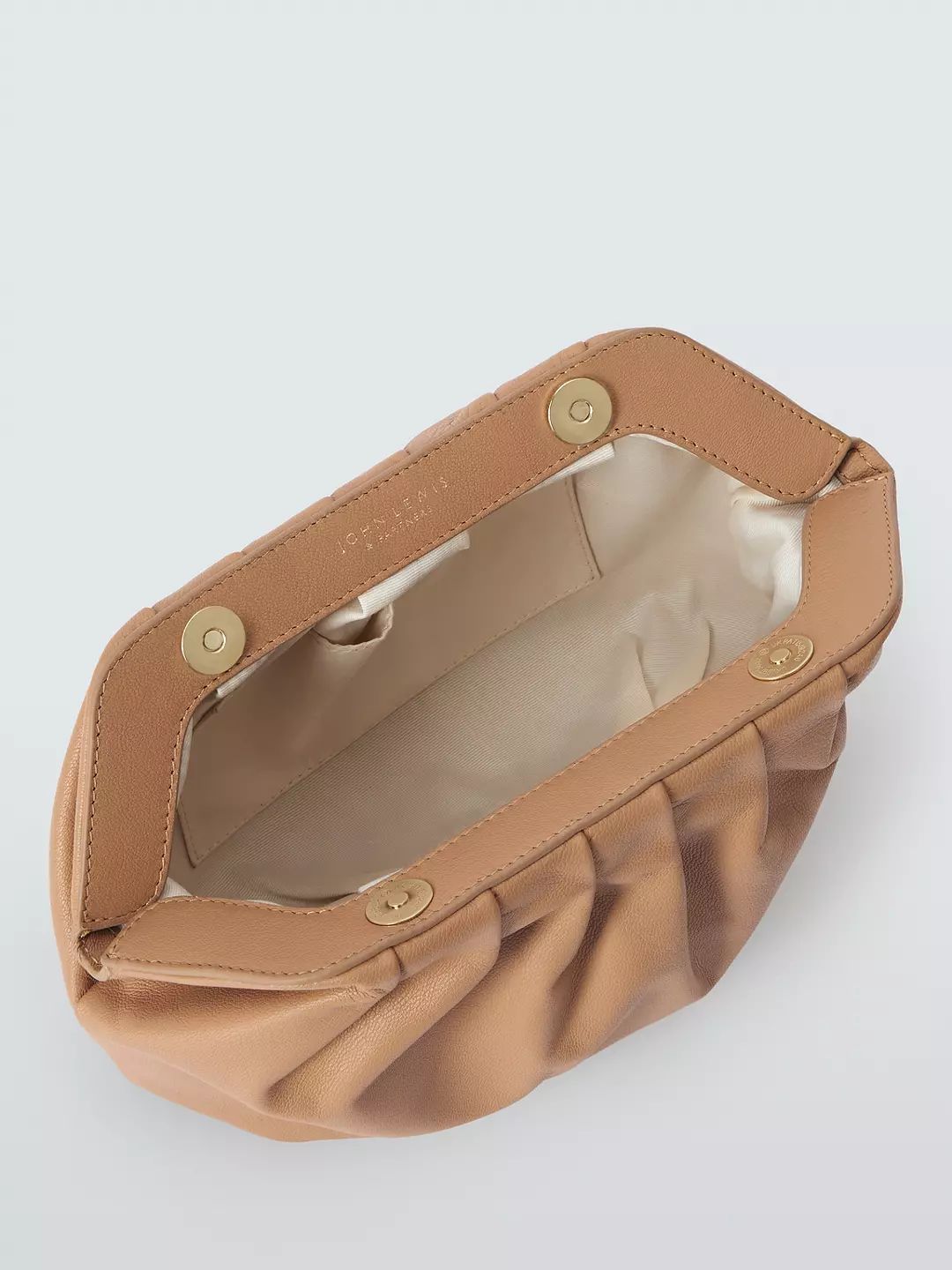 John Lewis Cloud Leather Clutch Bag, Gold | John Lewis (UK)