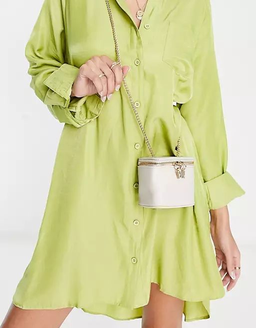 French Connection chain strap mini box bag in cream | ASOS (Global)