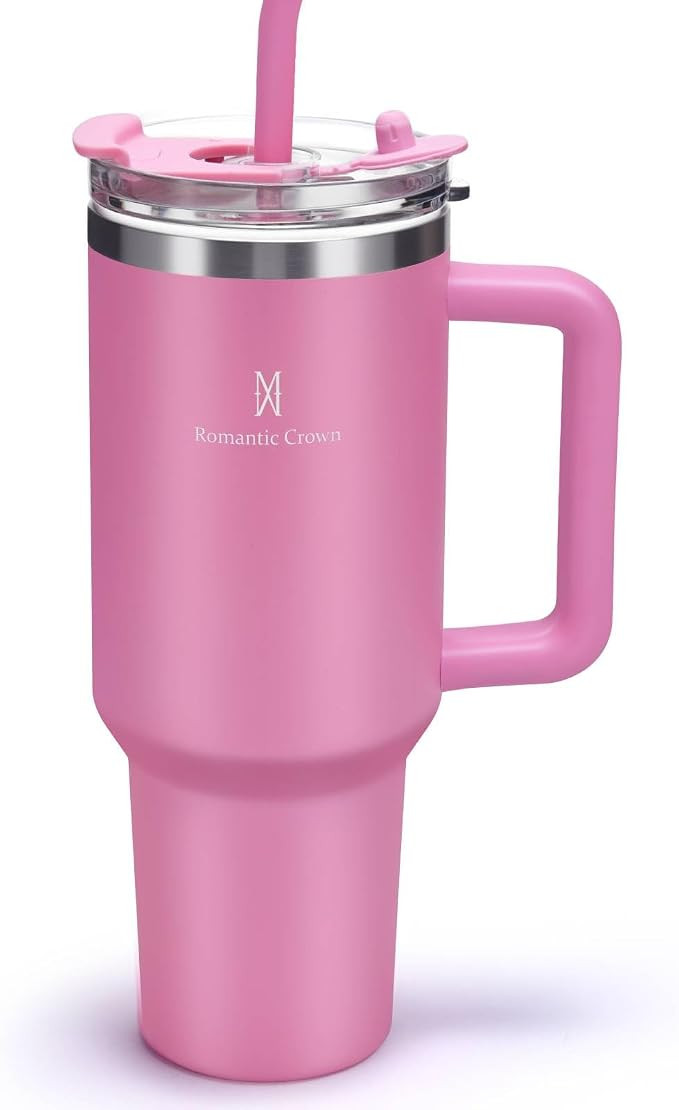 Romantic Crown Copo Térmico com Canudo Tampa e Alça 1,18L, Cops Garrafas Termico para viagem v... | Amazon (BR)