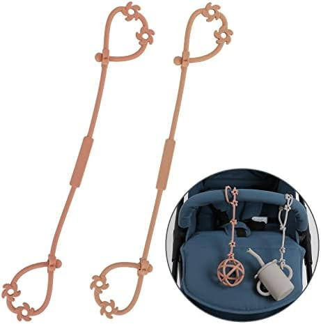 Baby Sippy Cup Holder Strap, Food Grade Stretchable Silicone Toy Pacifier Safety Straps for Stroller | Amazon (US)