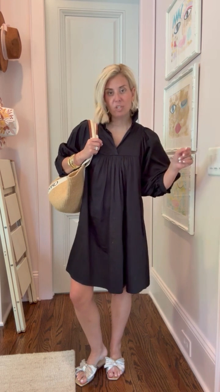 I call this one my little black dress and it’s such a yes! Such a classic closet staple you will wear over & over. I’m in xs & 8 sandal.  ￼
*Use my code MIXANDMATCH10 at Emily McCarthy 
*Use Catherine20 at A+B

#LTKmomlife #LTKdayinmylife #LTKOver40