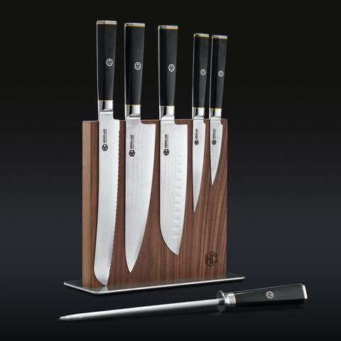 Master Series Japanese Damascus Steel Knife Set, 7pc | HexClad Cookware (US)