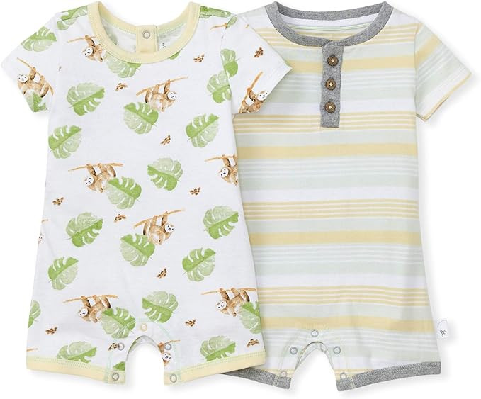 Burt's Bees Baby Baby Boys' Short Sleeve Rompers, 100% Organic Cotton One-Piece Jumpsuit Coverall | Amazon (US)