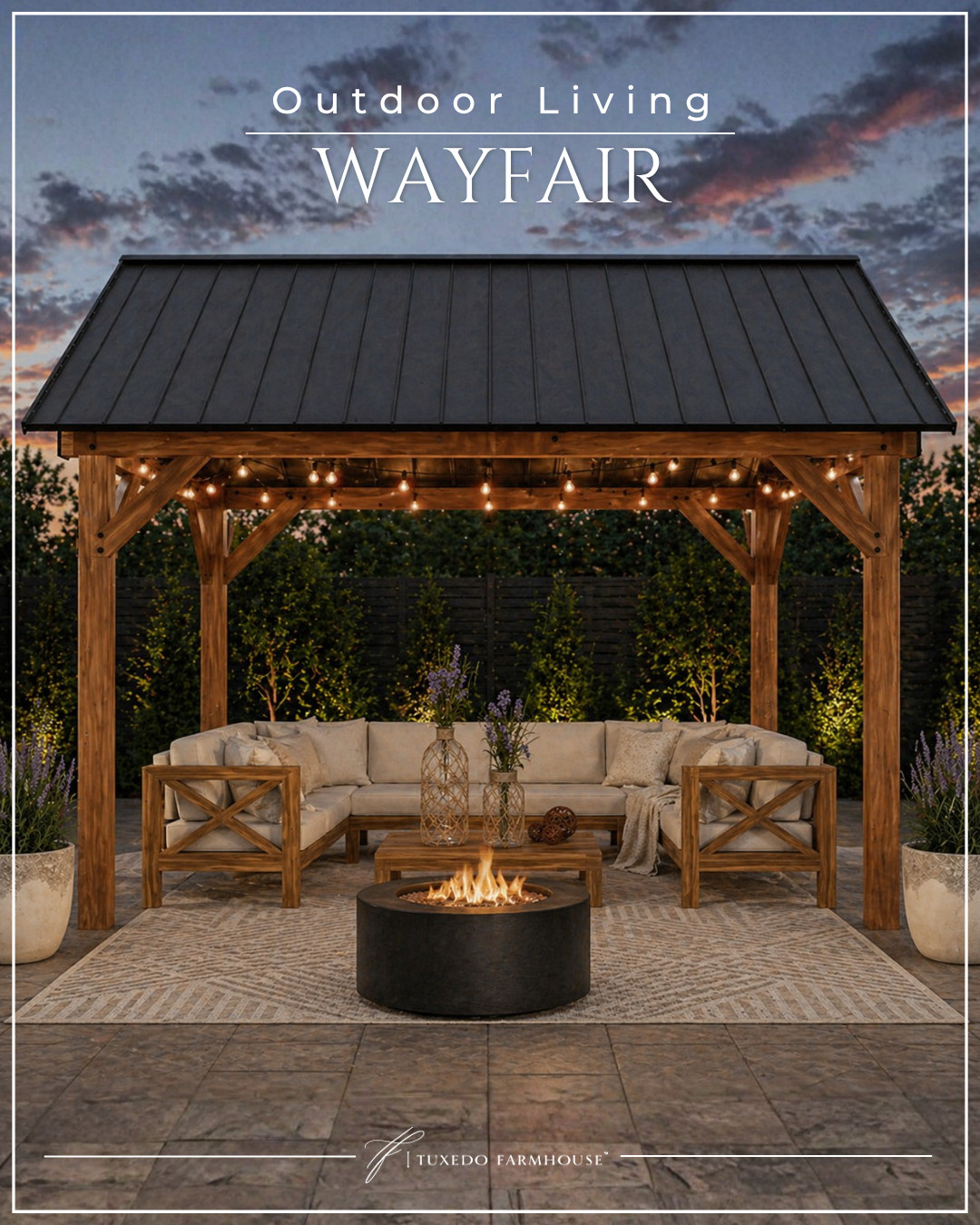 Outdoor living goals 🤍✨
This is the kind of space that makes you want to stay outside all evening—warm wood tones, cozy seating, soft lighting, and a fire going 🔥 It’s the perfect mix of comfort and style for hosting or just unwinding at the end of the day.
I’m loving all the Wayfair outdoor finds right now—they make it so easy to create a space that feels like an extension of your home 🌿
Everything is linked—tap to shop & bring this look to your backyard 🤎 #LTKhome #LTKsale #outdoorliving 

 #LTKSeasonal #LTKHome #LTKSaleAlert