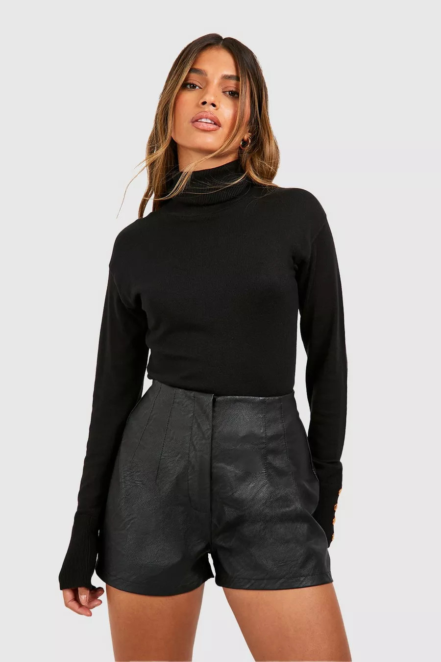 Short en simili taille haute | Boohoo.com (FR)