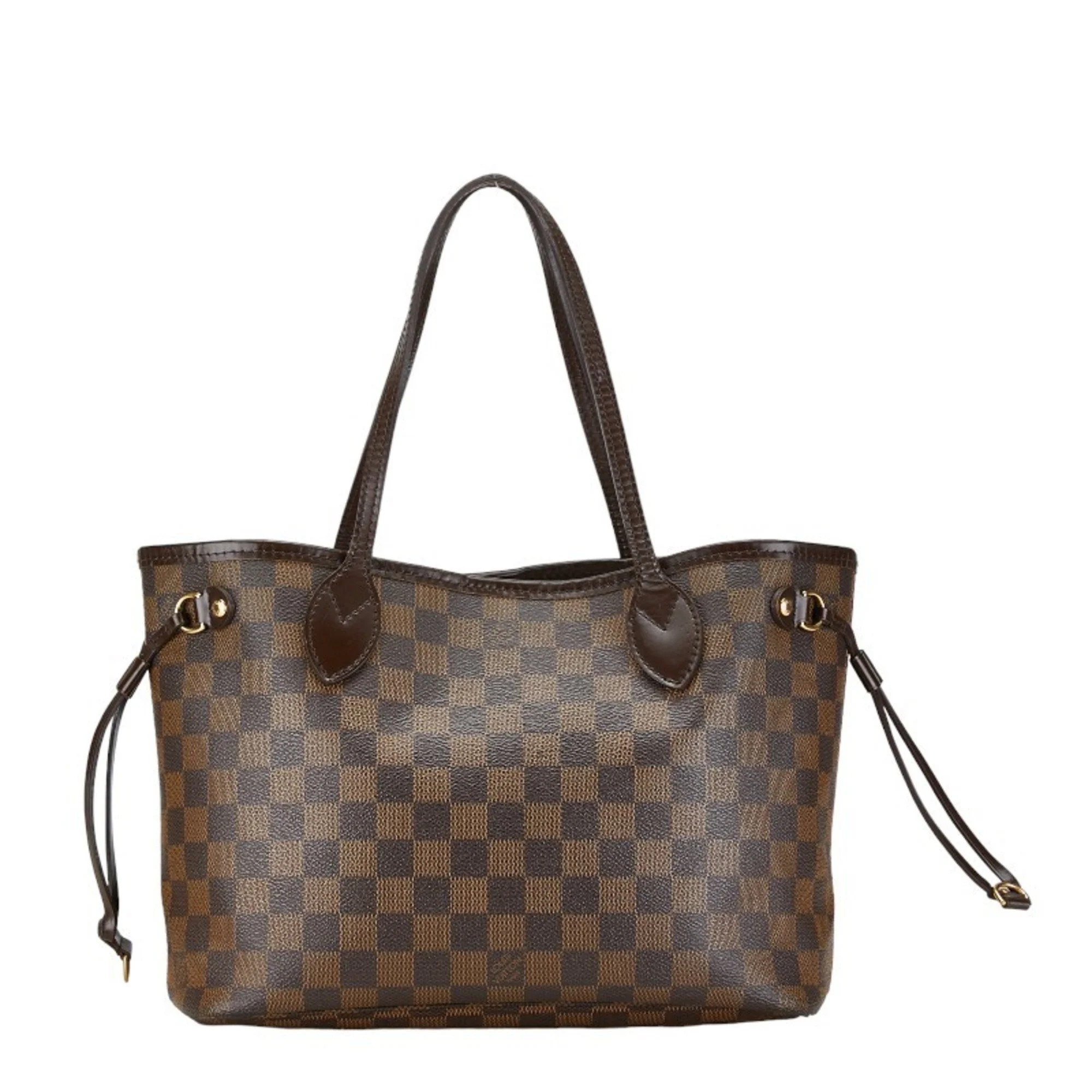 Pre-Owned Louis Vuitton Damier Neverfull PM Handbag Tote Bag N51109 Brown PVC Leather Women's LOU... | Walmart (US)
