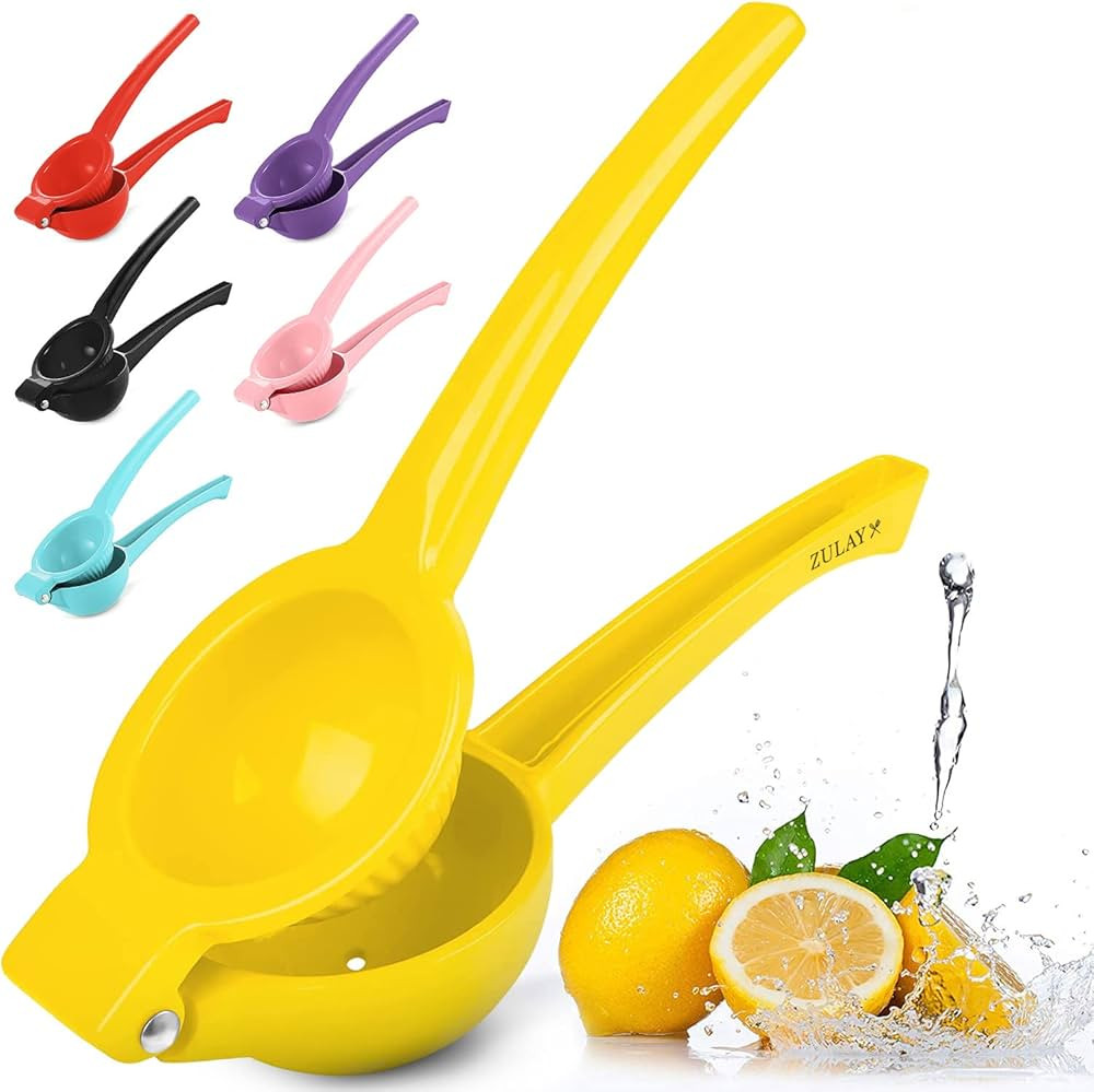Zulay Kitchen Metal Lemon Squeezer - Durable Hand Press Citrus Juicer - Max Extraction, Easy-to-U... | Amazon (US)